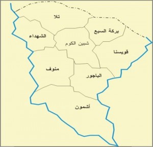 خريطة محافظة المنوفية