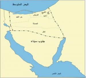 خريطة محافظة شمال سيناء
